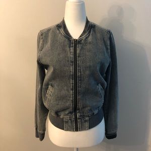 Iris Zipped Denim Bomber Jacket